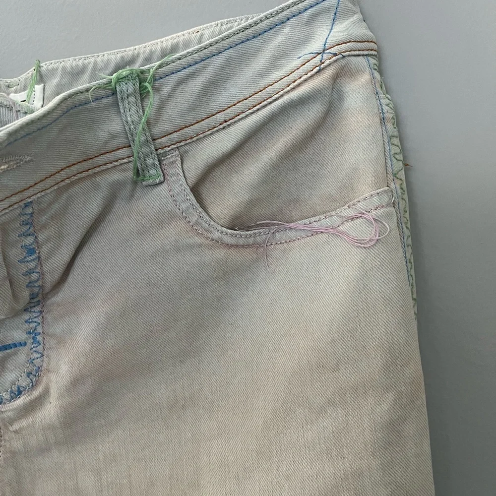 CHANEL Multicolor Embroidered Denim Jeans, Size 44 (Women) P40487V29445